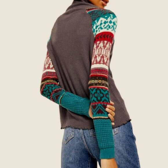 Free People Prism Thermal Multicolor Patterned Women's Sweater - Picture 5 of 14